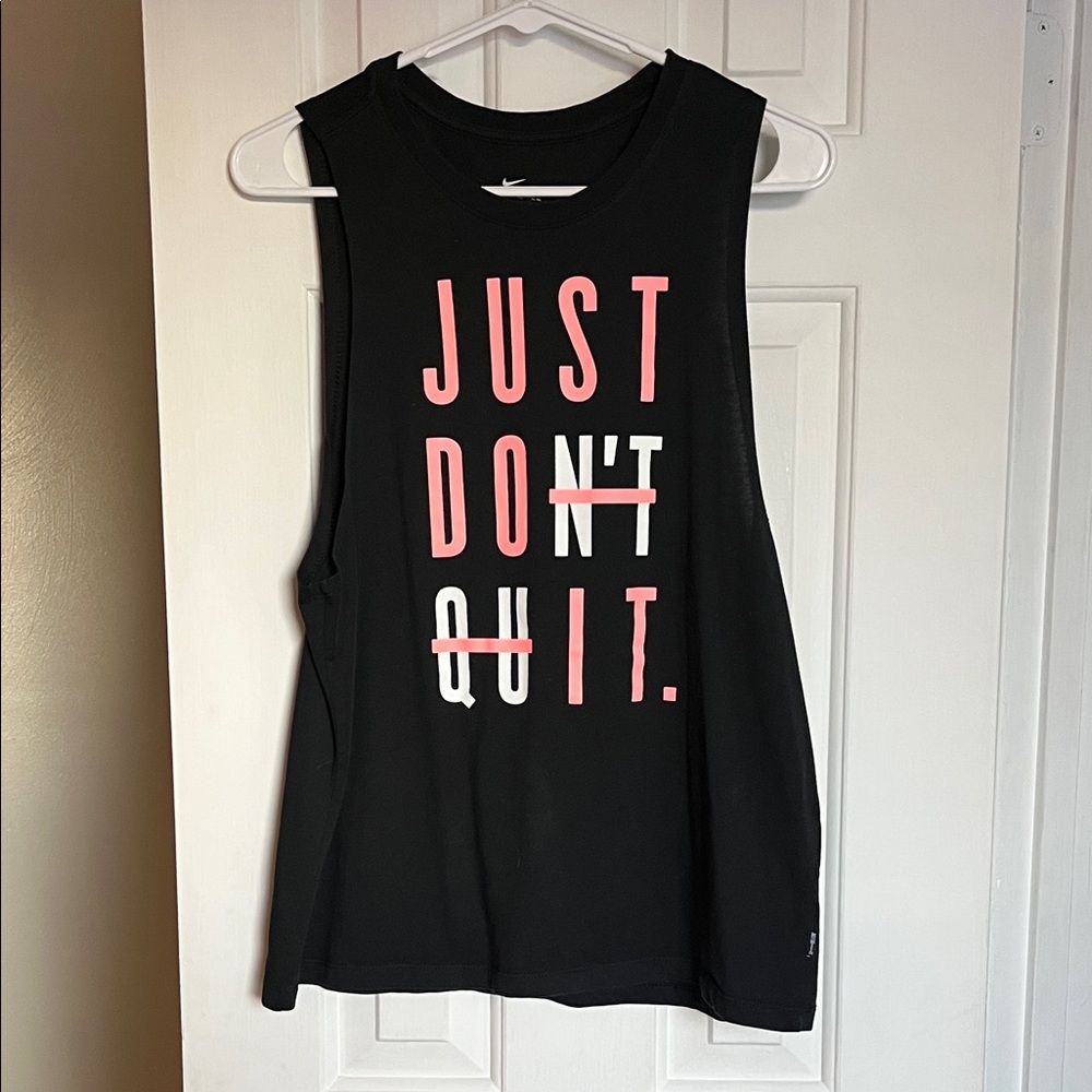 Nike Black Muscle Tee with Pink Graphic